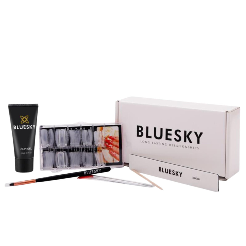 Bluesky Gum Gel Nail Extension Kit, Milky ? 60G, Poly Gel Nail Kit, Perfect For Beginners And Salon Professionals, Contains: Polygel, Dual White