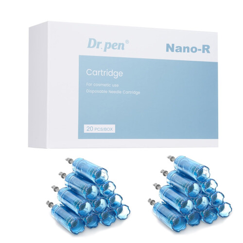 Dr.pen M8S Cartridges Nano-R, 20Pcs Dr.pen Cartridges for Microneedling Pen M8S/A8S/A9 Model, Authentic Disposable Microneedling Cartridges (Nano-R,