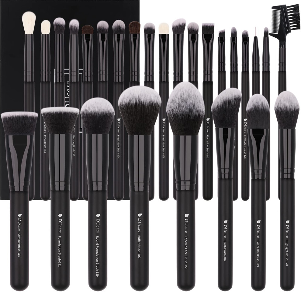 Ducare Makeup Brushes Set 27Pcs Professional Premium Synthetic Hair Kabuki Foundation Brush Face Powder Blush Blending Eyeshadow Make Up Brushes