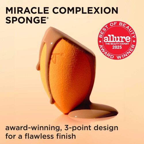 Real Techniques Real Techniques Miracle Complexion Sponge + Concealer Sponge Duo, Makeup Blending Sponges For Foundation & Concealer, Offers Light To Medium Coverage, 1