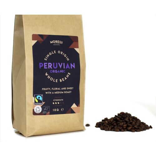 Moreish - Peruvian Organic Fairtrade - Single Origin Coffee Beans - 1kg 2