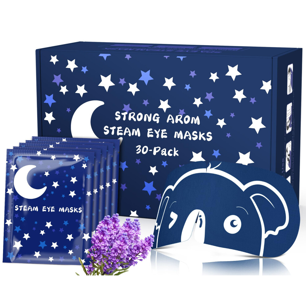 Prociv Lavender Steam Eye Mask 30 Pcs Warming Eye Mask Self Heated Eye Masks Strong Aroma Sleep Mask For Dry Eyes, Puffy Eye Masks, Pollen Allergy,