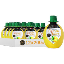 Tuscanini 100% Sicilian Lemon Juice, Not from Concentrate, 200ml Lemon Shaped Squeeze Bottle (12 Pack) No Water Added | Product of Italy | Certified