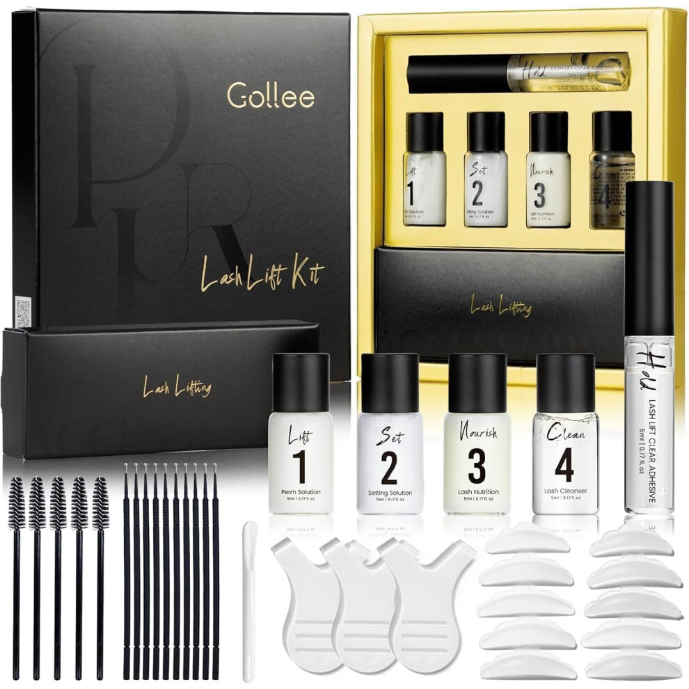 Gollee Lash Lift Kit & Brow Lamination Kit Eyelash Perm Kit Semi-Permanent Lash Curling Perming With Detail Instruction Easy For Beginner Achieve
