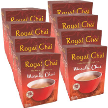 Royal Chai Masala Unsweetened 180g (Pack of 8) ? Premium Instant Tea ? Natural ? Instant Masala Indian Tea