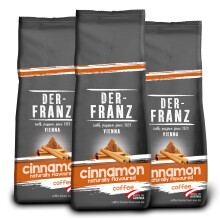 Der-Franz Coffee, flavoured with Cinnamon, Arabica and Robusta coffee beans, 3 x 500 g