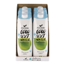 Foodin Organic Coconut Water - 100% Natural Coconut Water with Electrolytes - Gluten Free, Low Calorie, Fat Free, Vegan - Pack of 6 (6 x 1000 ml)