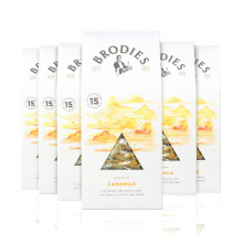Brodies - Camomile in Biodegradable Pyramid Bags - 100% Natural Eco-Friendly and Sustainably Sourced - 6 Boxes Of 15 Tea Bags - Total Of 90 Plastic