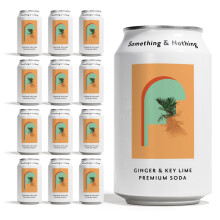 Something & Nothing Ginger & Lime Flavoured Sparkling Water, 12 x 330 ml Cans | Lightly Carbonated Fizzy Soda Waters with Added Grape & Lemon Juice |