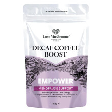 Love Mushrooms Empower Decaf Coffee for Menopause - 100% Arabica Beans with multi mushroom, multi plant extracts, minerals and nutrients 150g