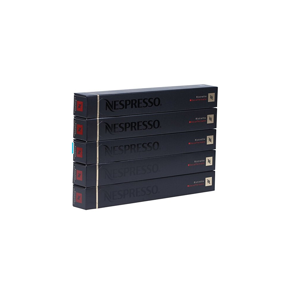 Nespresso Ristretto Decaffeinato Coffee 50 Capsules Pods 5 Sleeves Long Expiry