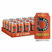 Dalston's Ginger Beer (24 x 330ml) - Real Pressed Ginger & Sparkling Water - 49 Kcal - No Added Sugar - No Artificial Sweeteners - Healthy Alternative