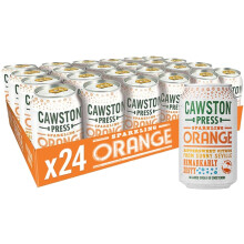 Cawston Press Fizzy Drink Blended with Sparkling Water and Squeezed Seville Oranges (330ml x 24 cans) Gluten Free - Vegan - No Added Sugar