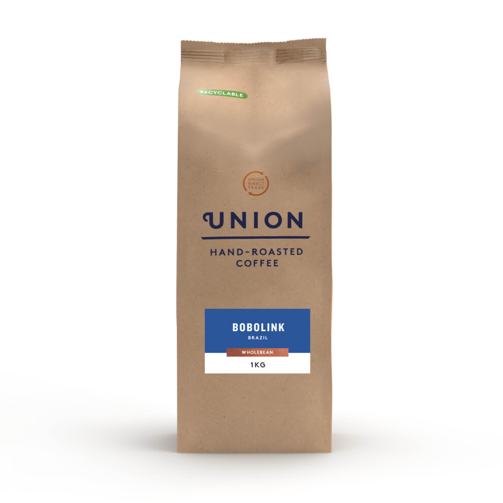 Union Hand-Roasted Union Coffee | Brazil Bobolink Coffee Beans | Light Roast | Pack Of 1Kg