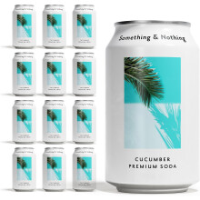 Something & Nothing Cucumber Flavoured Sparkling Water, 12x 330ml Cans | Lightly Carbonated Fizzy Soda Waters Infused with Added Grape & Lemon Juice |