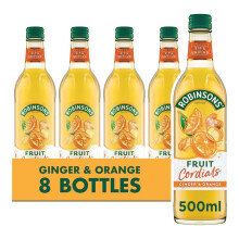 Robinsons Cordials, Ginger and Orange, 500ml (Pack of 8)