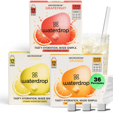waterdrop? Microdrink Set - Water Flavouring - Hydration Tablet - Natural Fruit Mix - Vitamin C - Sugar Free - ORANGE - LEMON - GRAPEFRUIT - 36 Drinks
