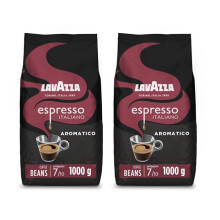 Lavazza Espresso Aromatico, Arabica and Robusta Light Roast Coffee Beans, 1 kg Pack x2
