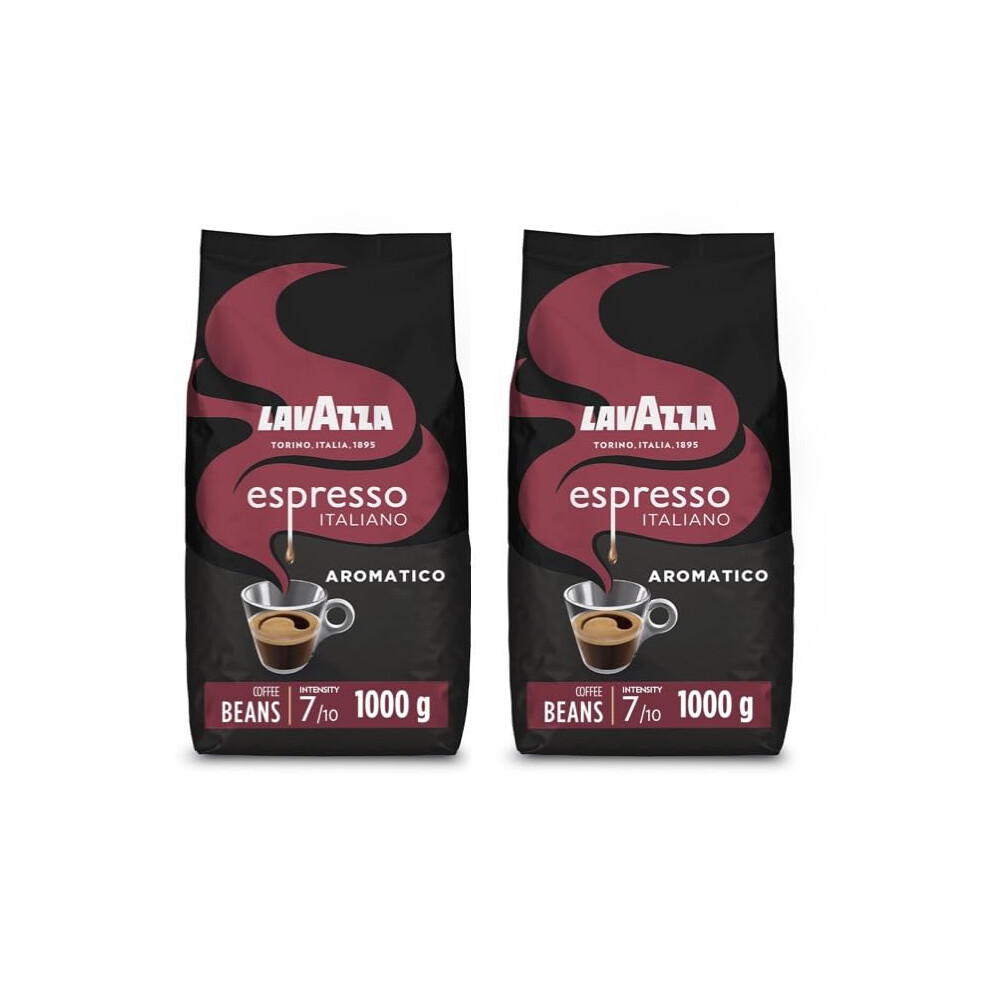 Lavazza Espresso Aromatico, Arabica And Robusta Roast Coffee Beans, 1 Kg Pack X2 Light