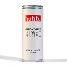 hubb Nitro Cold Brew Coffee ? Black Iced Coffee Drink (12 x 250ml Cans) | Specialty-Grade, Single-Origin Arabica | Bold, Smooth Flavour | 100%