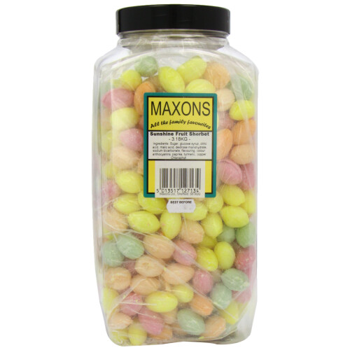 Maxons Sunshire Fruit Sherbets Jar 3.18 Kg 1