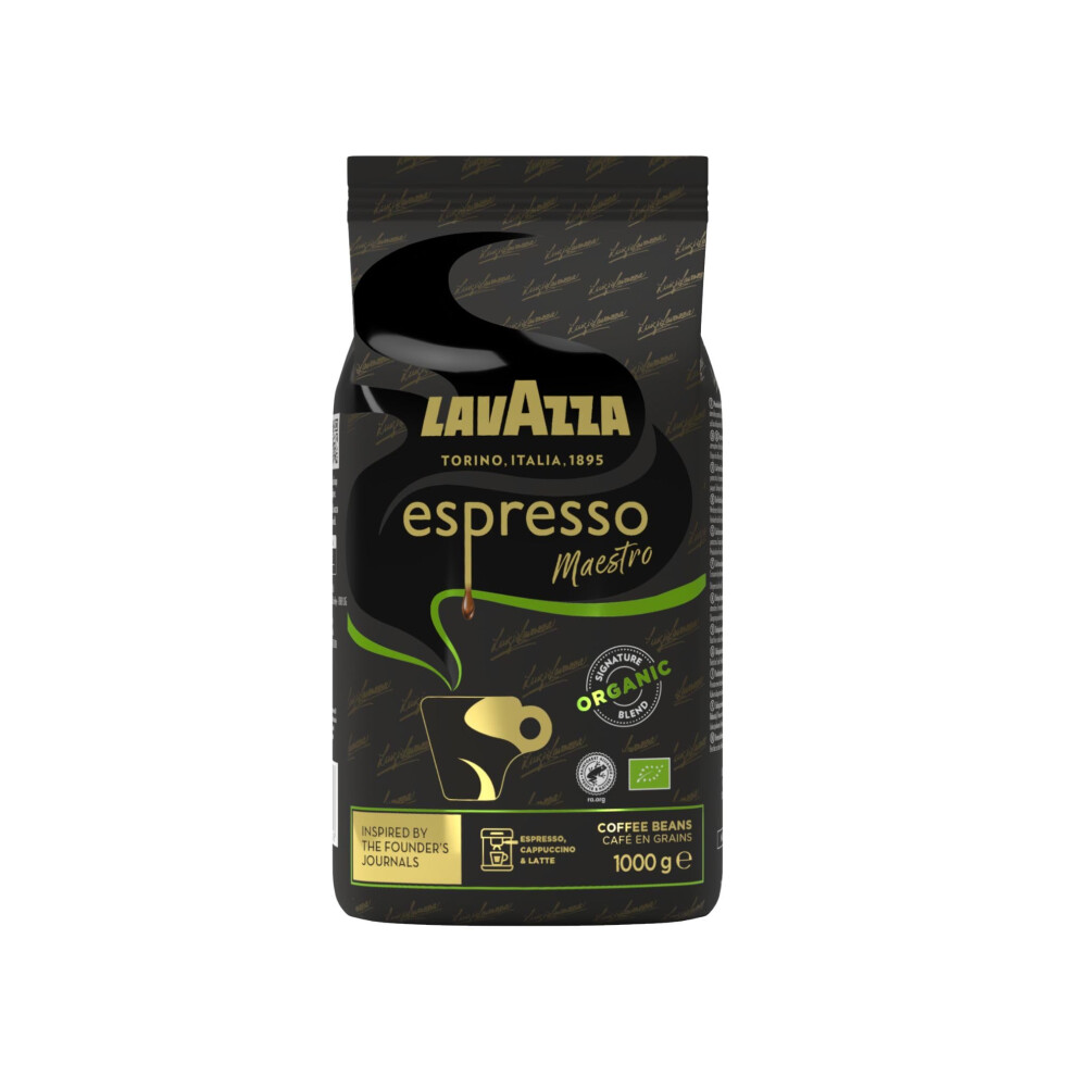 Lavazza , Espresso Maestro, Coffee Beans, Ideal For Espresso Machines, Balanced & Aromatic Taste, Intensity 9/10, Dried Fruit & Chocolate Notes, 100%