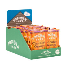 Popcorn Shed Chocolate Orange Popcorn Snack Pack, 24g, Pack of 16, Chocolate Orange Caramel Popcorn, Gluten Free, Natural & Vegan Lunch Box & Movie