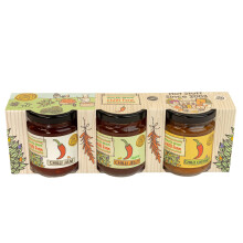 South Devon Chilli Farm - Chilli Preserve Gift Set (3 x Jars) - Jam, Chutney and Jelly - Spicy Condiments for Cheese & Meats - Gluten Free, Vegan