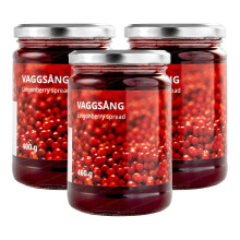 SYLT LINGON (VAGGSANG) Swedish Lingonberry Fruit Spread - 3 x 400g Jars