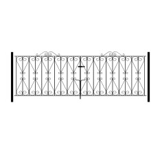 Regent Scroll Double Driveway Gate - Solid Steel - Fits Gap of 2743 mm x 914 mm High - Electro Galvanised/Black Powder Coated