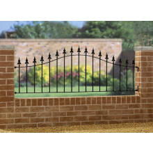 Saxon Spear Top Arched Railing Panel - Solid Steel - Fits Gap of 1830 mm x 660 mm High - Electro Galvanised/Black Powder Coated