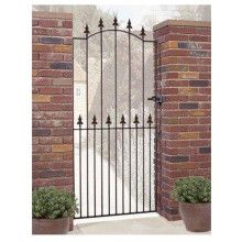 Saxon Spear Top Tall Bow Top Single Gate - Solid Steel - Fits Gap of 714 mm x 1964 mm High - Electro Galv./Black Powder Coated