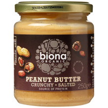 Biona Organic Peanut Butter Crunchy 250g (Pack of 6