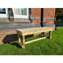 Butchers Bench, Wooden Garden Bench - L39 x W120 x H45 cm - Minimal Assembly Required