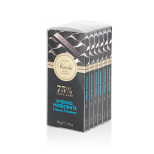 Venchi ? Set of 6 Extra Dark Chocolate Bars 75%, 103,125 lb, Gluten-Free, Vegan, Dye-free and Preservative-Free, Gift Idea