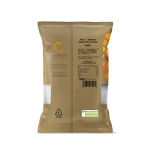 Cambrook - Mix 2, Salted Mixed Nuts, 1kg Bag 1