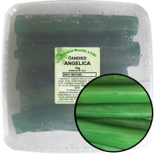 Natural Health 4 Life Candied Green Angelica 1kg ? Traditional Cake Decoration Ingredient for Fruit Cakes, Biscuits, Baking and Desserts, Vegan & Fat