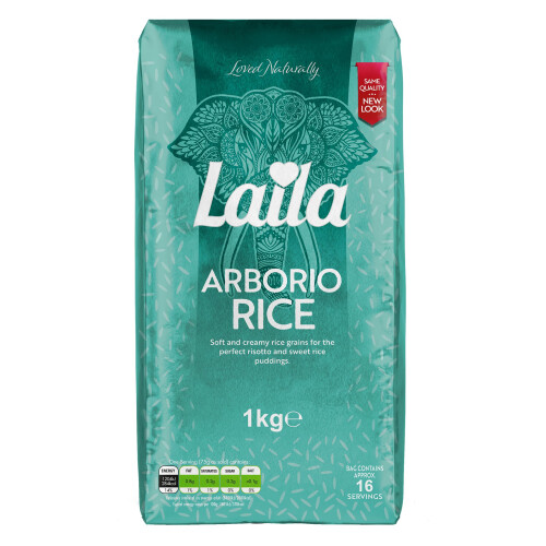 Laila Arborio Rice Short Grain Ideal for Risotto (Brick Pack) 1KG