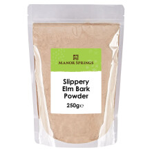 Slippery Elm Bark Powder 250g by Manor Springs, Soothes Digestion & Upset Stomach, Eases Discomfort, Helps Soothe The Throat and Coughing, No