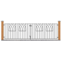 Abbey Modern Double Driveway Gate - Solid Steel - Fits Gap of 3095 mm x 812 mm High - Electro Galvanised/Black Powder Coated