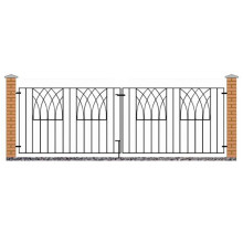 Abbey Modern Double Driveway Gate - Solid Steel - Fits Gap of 2755 mm x 812 mm High - Electro Galvanised/Black Powder Coated