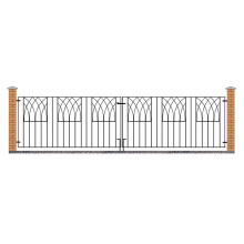 Abbey Modern Double Driveway Gate - Solid Steel - Fits Gap of 3530 mm x 812 mm High - Electro Galvanised/Black Powder Coated