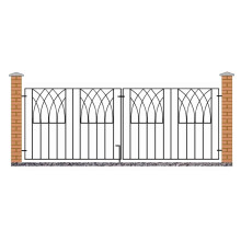 Abbey Modern Double Driveway Gate - Solid Steel - Fits Gap of 2413 mm x 812 mm High - Electro Galvanised/Black Powder Coated