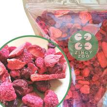 Freeze Dried Fruit Red Mix | XL Pure Mix of Freeze Dried Strawberries, Freeze Dried Raspberries and Sour Cherry | Snacking Dried Fruit Trail Mix