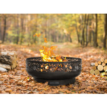 Boston Decorative Fire Bowl - Steel - L80 x W80 x H30 cm - Black