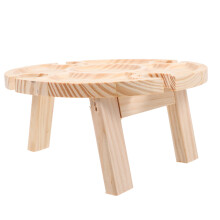 1Stk Kompakter Holz Rund Tragbar Beige Für Outdoor Und Party