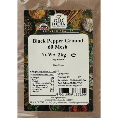 Old India Black Pepper Ground 60 Mesh 2kg 1