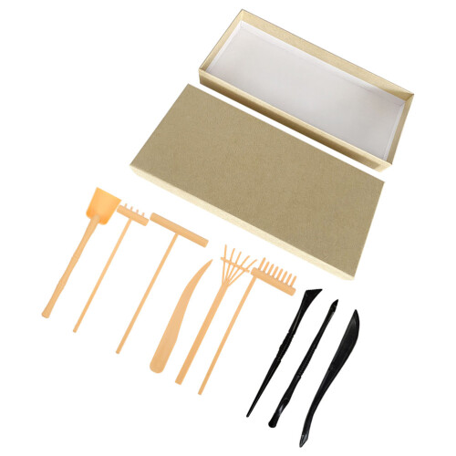 2Ensembles Outils Mini Râteau Zen DIY Plastique Pour Décor De Table 1