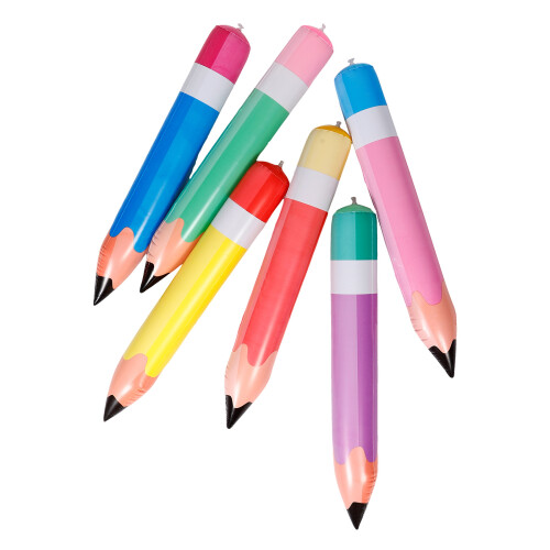 24Pièces Accessoires Gonflables Crayons PVC Décorations Classe Animées