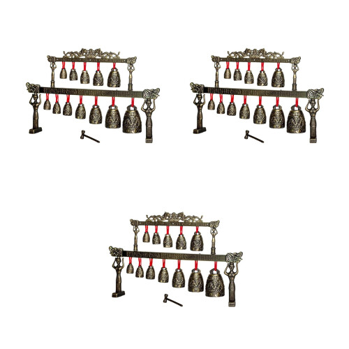 3Pièces Souvenir Chinois Bronze Double Couches Décoration Durable 2